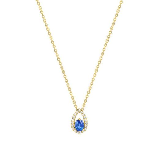 Collar Oro 18kts Christian Bernard (18)7VN556JSB Diamantes 0,11ct Con Zafiros