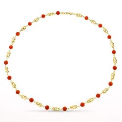 18-karatowy złoty naszyjnik Fine Sardynian Coral Cage 6mm 50cm 16000274