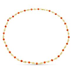 Collar Oro 18kts Jaula Coral Fino Japones 5mm 50cm 12000050