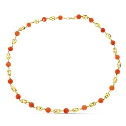 Collar Oro 18kts Jaula Coral Fino Japones 8mm 50cm 21000150