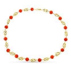 Collar Oro 18kts Jaula Coral Fino Japones 9.5mm 50cm 31000050