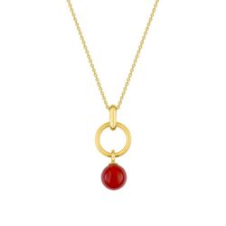 Collar Oro 18kts Joelli (18)J30008.I0 Mineral Cornalina Roja