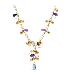 Collar Oro 18kts Piedras Color 12000430