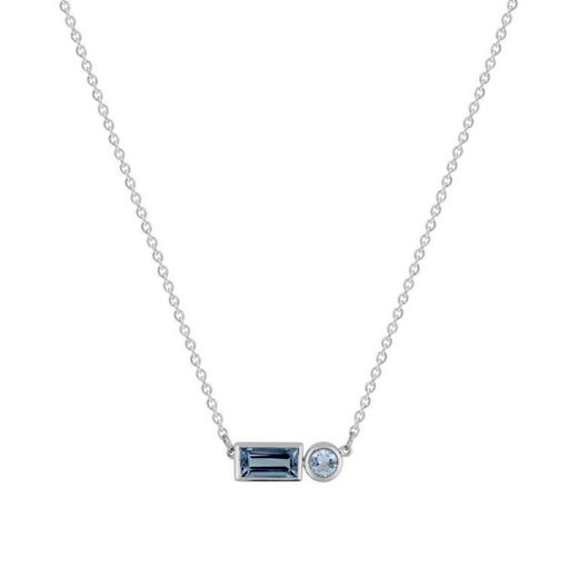 Collier Joelli en or blanc 18 carats (18) J30009.T1 avec topaze bleue chromatique