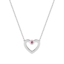 Collar Oro Blanco 18 kts (18)3.5516.D1 Love 0.09 Zafiro Rosa