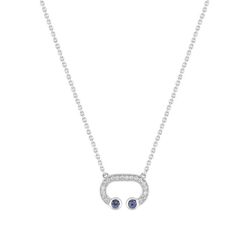 Collar Oro Blanco 18kts (18)3.5517.21 Lady C 0.16 Zafiro 0.13ct GH SI Diamantes