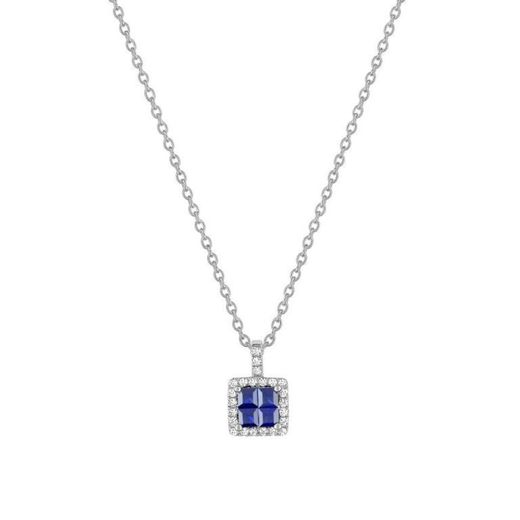 Christian Bernard 18kt White Gold Necklace (18)3.6007.S1 0.12ct Diamonds With Sapphires