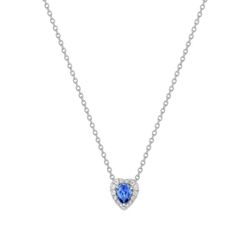 Collar Oro Blanco 18kts Christian Bernard (18)3.6008.S1 Diamantes 0,15ct Con Zafiros