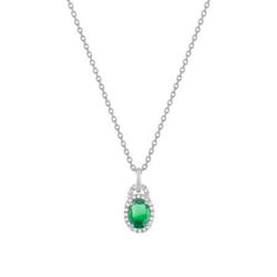 Collar Oro Blanco 18kts Christian Bernard  (18)3.6010.E1 Diamantes Con Esmeralda