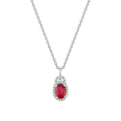 Collar Oro Blanco 18kts Christian Bernard (18)3.6010.R1 Diamantes 0,13ct Con Rubí