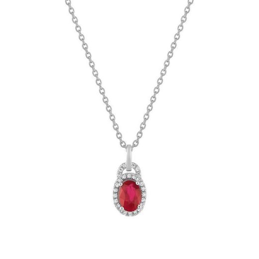 Collar Or Blanc 18kts Christian Bernard (18)3.6010.R1 Diamants 0,13ct Amb Rubí
