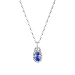 Collar Oro Blanco 18kts Christian Bernard (18)3.6010.S1 Diamantes 0,13ct Con Zafiros