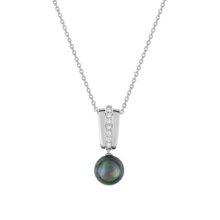 Christian Bernard 18kt White Gold Necklace (18)3.6016.Q1 Diamonds with Tahitian Pearl