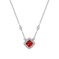 Collar Oro Blanco 18kts Christian Bernard (18)3.6042.R1 Diamantes 0,13ct Con Rubí