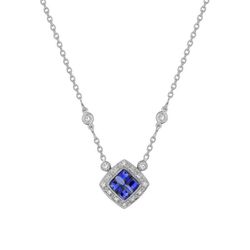 Collar Oro Blanco 18kts Christian Bernard (18)3.6042.S1 Diamantes 0,13ct Con Zafiros