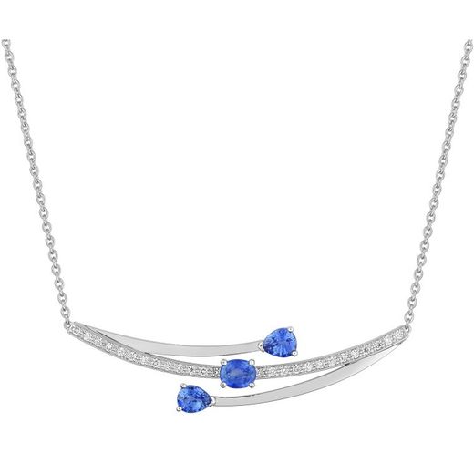 Christian Bernard 18kt White Gold Necklace (18)3.6057.S1 0.21ct Diamonds With Sapphires