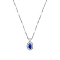 Collar Oro Blanco 18kts Christian Bernard (18)3.6072.S1 Diamantes 0,10ct Con Zafiros