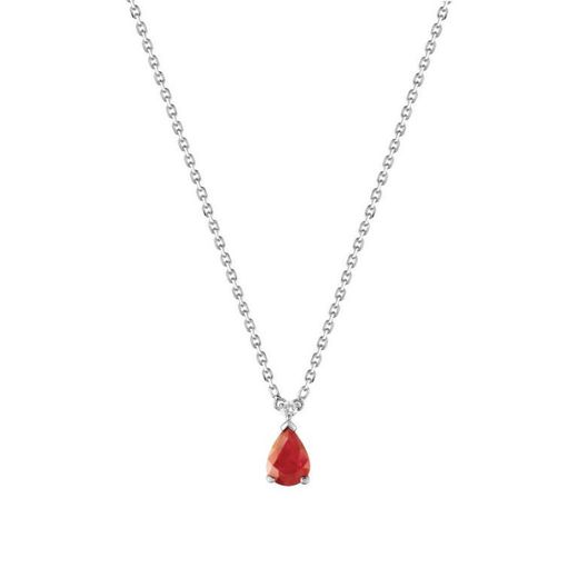 Colar Christian Bernard em ouro branco 18k (18)7VG561GRB com diamantes 0,03ct e rubi