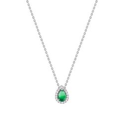 Collar Oro Blanco 18kts Christian Bernard  (18)7VN563GEB Diamantes Con Esmeralda