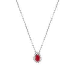 Collar Oro Blanco 18kts Christian Bernard (18)7VN563GRB Diamantes 0,09ct Con Rubí