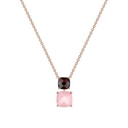 Collar Oro Rosa 18kts Joelli (18)S35.53203 Duetto Granate Calcedonia