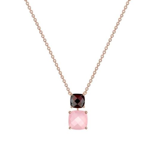 18k Rose Gold Necklace Joelli (18)S35.53203 Duetto Garnet Chalcedony