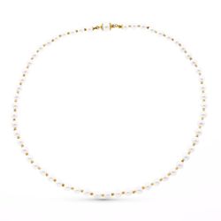Collar Perla 6mm Bolitas Cierre Oro 18kts 45cm 2318