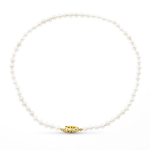 Collier Perle de Culture Broche Timon Or 18kts 40cm 2562
