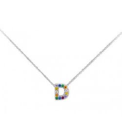 Colgante Plata 1cm Liska Mujer LET02CL-D Colgante D Circonitas Multicolor