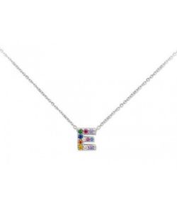 Colgante Plata 1cm Liska Mujer LET02CL-E Colgante E Circonitas Multicolor