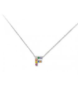 Colgante Plata 1cm Liska Mujer LET02CL-F Colgante F Circonitas Multicolor