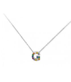 Silberanhänger 1cm Liska Woman LET02CL-G Mehrfarbiger Zirkonia G Anhänger