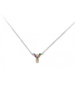 Colgante Plata 1cm Liska Mujer LET02CL-Y Colgante Y Circonitas Multicolor