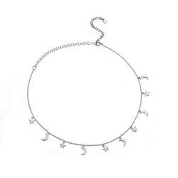 Collar Plata 30+13cm CO00395RH Luna Estrella