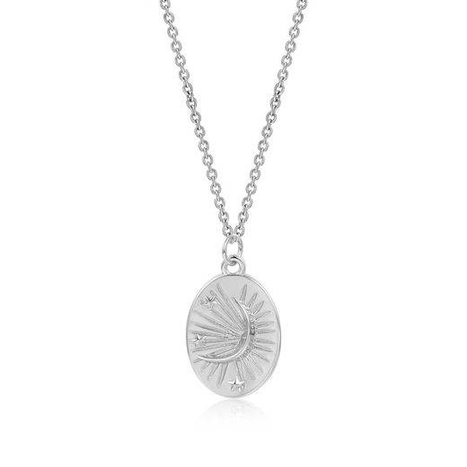 Silver Necklace 40+10cm COL0603RHXXXX Moon