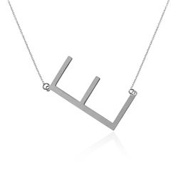 Collar Plata 46+5cm CO00451RHE Letra E