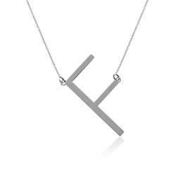 Collar Plata 46+5cm CO00451RHF Letra F