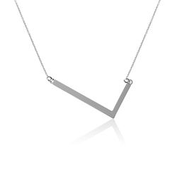 Collar Plata 46+5cm CO00451RHL Letra L