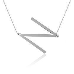 Collar Plata 46+5cm CO00451RHN Letra N