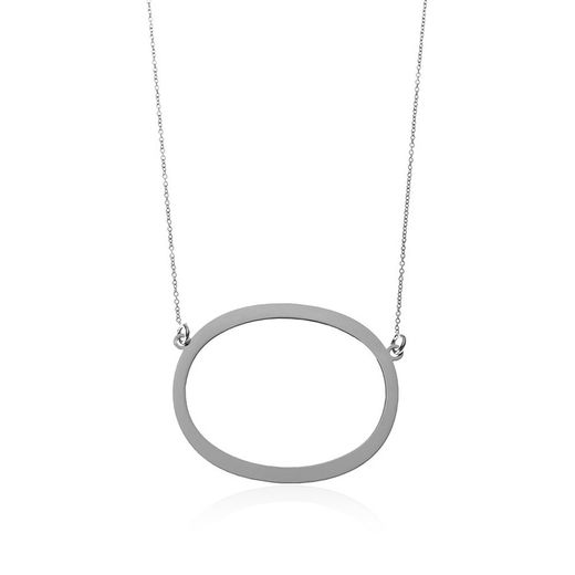 Colar Prata 46+5cm CO00451RHO Letra O