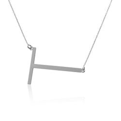 Collar Plata 46+5cm CO00451RHT Letra T