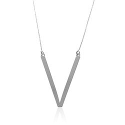 Collar Plata 46+5cm CO00451RHV Letra V