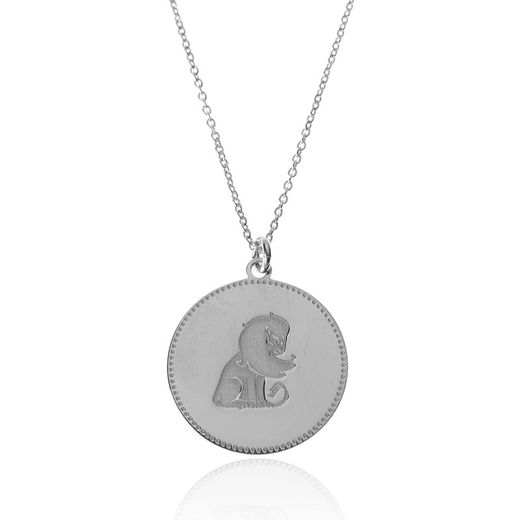 Collier Argent 54+5cm CO00435RH Zodiaque Lion