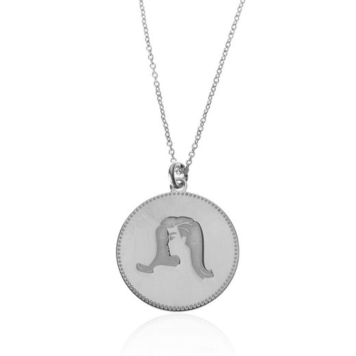 Silver Necklace 54+5cm CO00436RH Virgo Zodiac