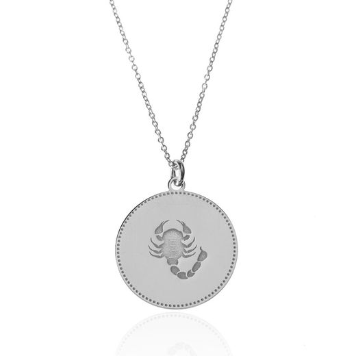 Silver Necklace 54+5cm CO00438RH Scorpio Zodiac