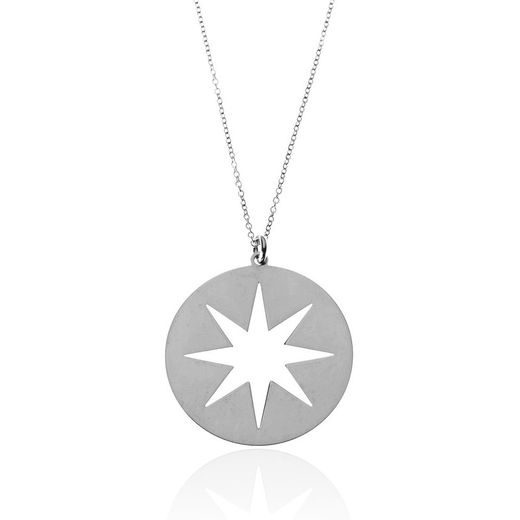 Silver Necklace 54+5cm CO00447RH Star
