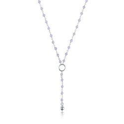 Collar Plata Argent Basic 39+5cm CORT038L Rosario Lila Anilla