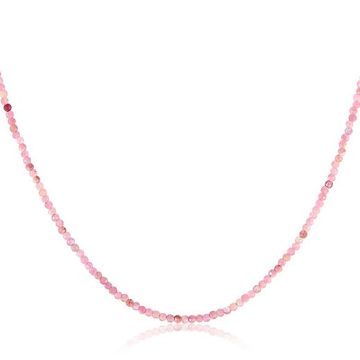 Colar Básico em Prata Argent 40+5cm COCD1539R Turmalina Rosa