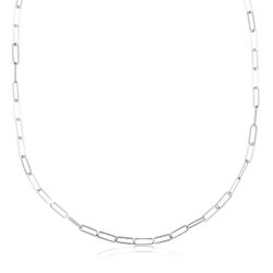 Collar Plata Argent Basic COK001 Eslabones Planos Alargados