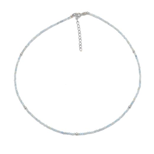 Colgante Plata Mujer COM0056RHAQ Piedras Minerales Aquamarina